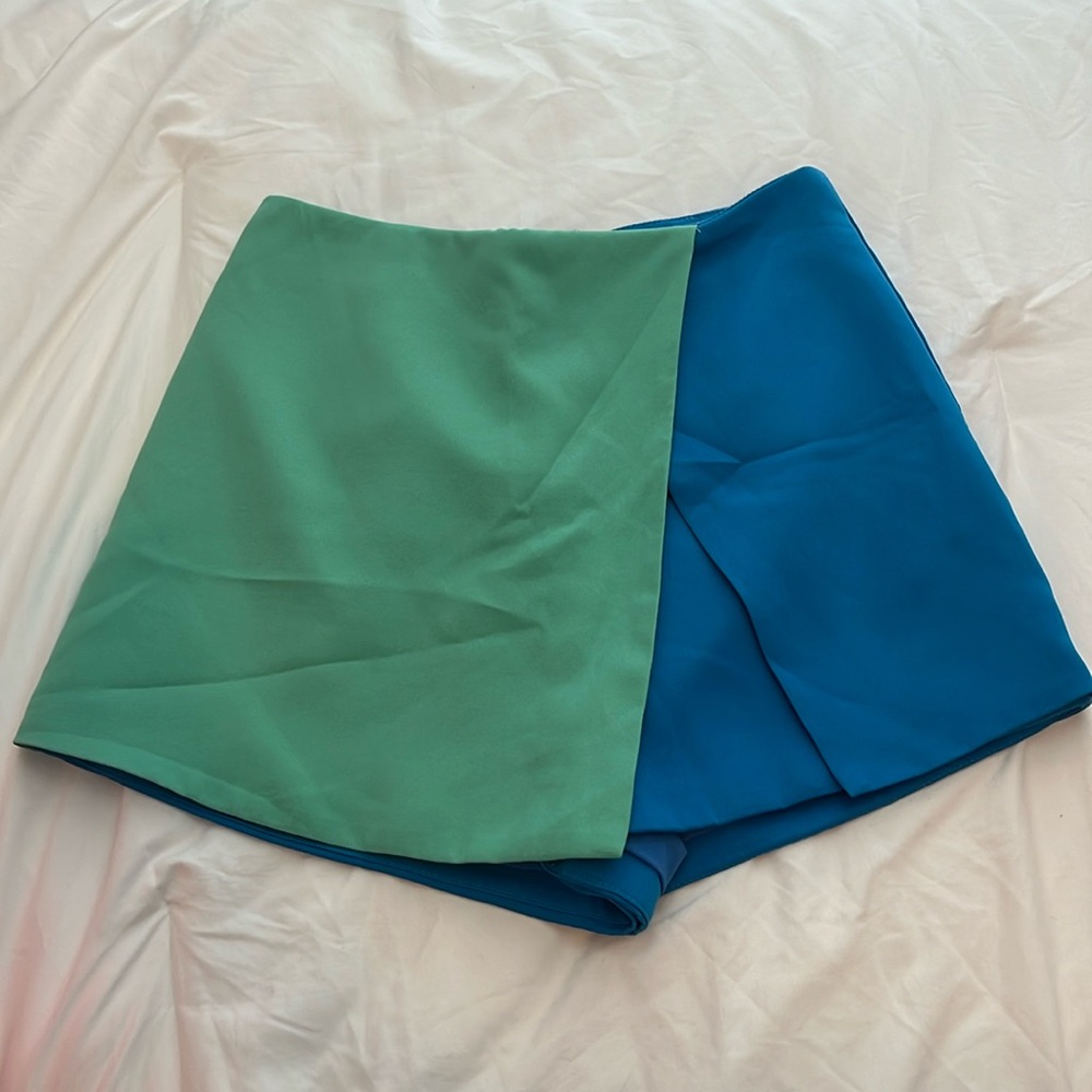 Blue and green skort